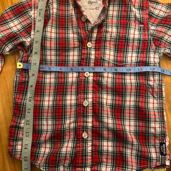 Oshkosh Plaid Button Up Top 4 T EUC - Picture 10 of 11